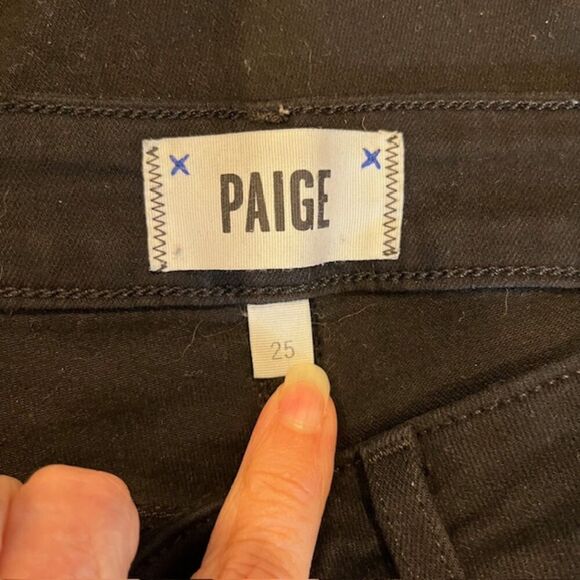 Paige Verdugo Ultra Skinny Black Jeans Raw Hem Women's Size 25 - Picture 7 of 9